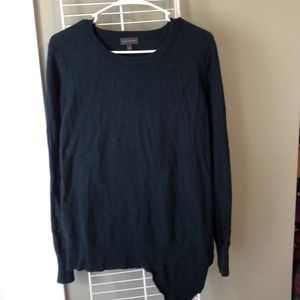 Dark green asymmetric front sweater